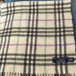 Burberry Cream Plaid Scarf
